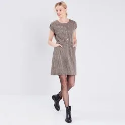 Vib's Robe Droite Ceinturée Sable Femme -Robe Boutique robe droite ceinturee sable femme si 36125153510434124