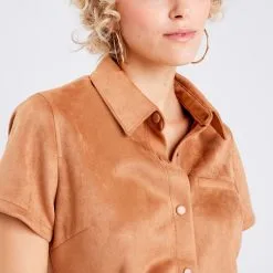 Vib's Robe Droite Ceinturée Suédine Marron Clair Femme 11 Vib's Robe Droite Ceinturée Suédine Marron Clair Femme -Robe Boutique robe droite ceinturee suedine marron clair femme d1 36125313250293388