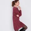 Vib's Robe Droite Col En V Rouge Femme