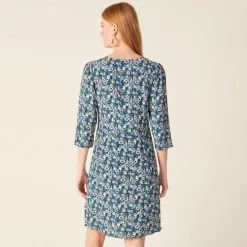 Vib's Robe Droite éco-responsable Bleu Canard Femme -Robe Boutique robe droite eco responsable bleu canard femme b 36125212810773898