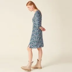 Vib's Robe Droite éco-responsable Bleu Canard Femme -Robe Boutique robe droite eco responsable bleu canard femme d1 36125212810773898