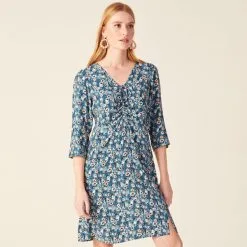 Vib's Robe Droite éco-responsable Bleu Canard Femme -Robe Boutique robe droite eco responsable bleu canard femme fp 36125212810773898