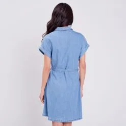 Vib's Robe Droite En Jean Denim Stone Femme -Robe Boutique robe droite en jean denim stone femme b 36125153720370313
