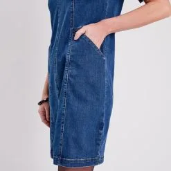 Vib's Robe Droite En Jean Denim Stone Femme -Robe Boutique robe droite en jean denim stone femme d2 36125133700820313