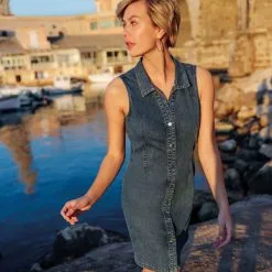 Vib's Robe Droite En Jean Réversible Bleu Femme
