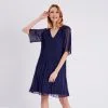 Vib's Robe Droite Fluide Plissée Bleu Marine Femme -Robe Boutique robe droite fluide plissee bleu marine femme dc 36125153720350367