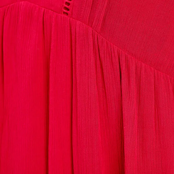 Vib's Robe Droite Fluide Rose Framboise Femme 7 Vib's Robe Droite Fluide Rose Framboise Femme – Image 5