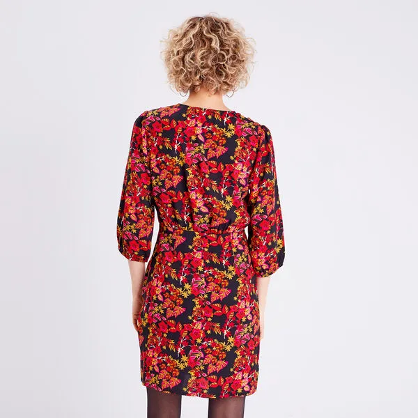 Vib's Robe Droite Manches 3/4 Noir Femme 5 Vib's Robe Droite Manches 3/4 Noir Femme – Image 3