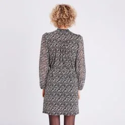 Vib's Robe Droite Manches 3/4 Noir Femme -Robe Boutique robe droite manches 34 noir femme b 36125313320165357