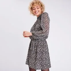 Vib's Robe Droite Manches 3/4 Noir Femme