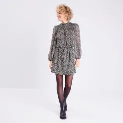 Vib's Robe Droite Manches 3/4 Noir Femme -Robe Boutique robe droite manches 34 noir femme si 36125313320165357