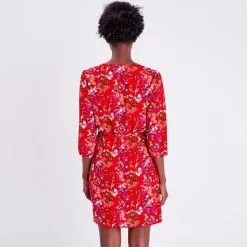 Vib's Robe Droite Manches 3/4 Rouge Femme 10 Vib's Robe Droite Manches 3/4 Rouge Femme -Robe Boutique robe droite manches 34 rouge femme b 36125313270225304