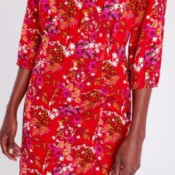 Vib's Robe Droite Manches 3/4 Rouge Femme 11 Vib's Robe Droite Manches 3/4 Rouge Femme -Robe Boutique robe droite manches 34 rouge femme d1 36125313270225304