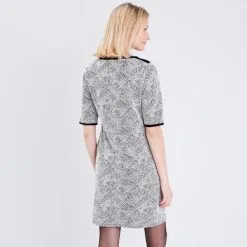 Vib's Robe Droite Manches Courtes Noir Femme -Robe Boutique robe droite manches courtes noir femme b 36125153510474122