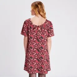 Vib's Robe Droite Manches Courtes Rose Poudrée Femme -Robe Boutique robe droite manches courtes rose poudre femme b 36125292830333788