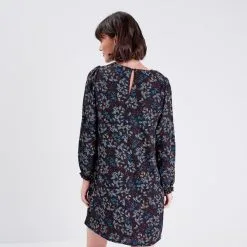 Vib's Robe Droite Manches Longues Noir Femme -Robe Boutique robe droite manches longues noir femme b 36125393270154875