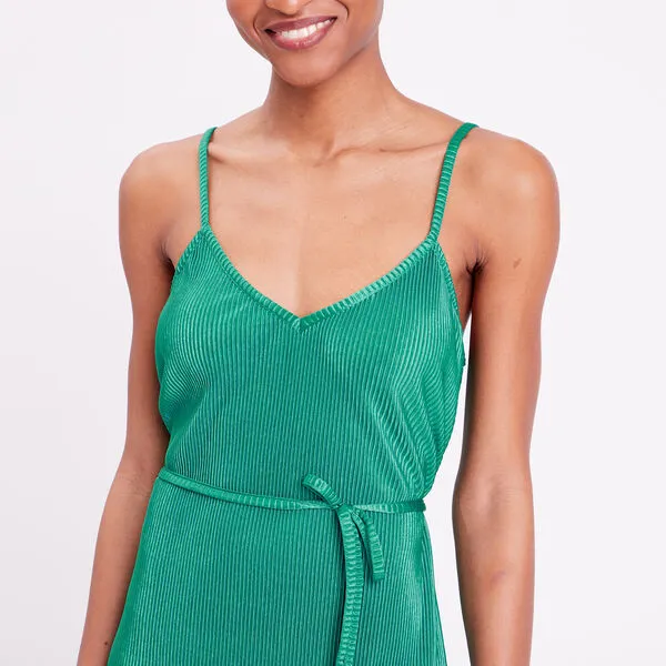 Vib's Robe Droite Plissée Vert Femme 6 Vib's Robe Droite Plissée Vert Femme – Image 4