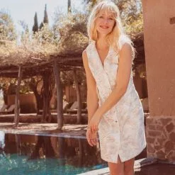 Vib's Robe Droite Réversible Ivoire Femme