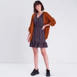 Vib's Robe Droite Smockée Noir Femme -Robe Boutique robe droite smockee noir femme si 36125383320264820