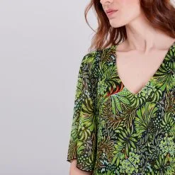 Vib's Robe Droite Volantée Plissée Vert Femme -Robe Boutique robe droite volantee plissee vert femme d1 36125153700594106