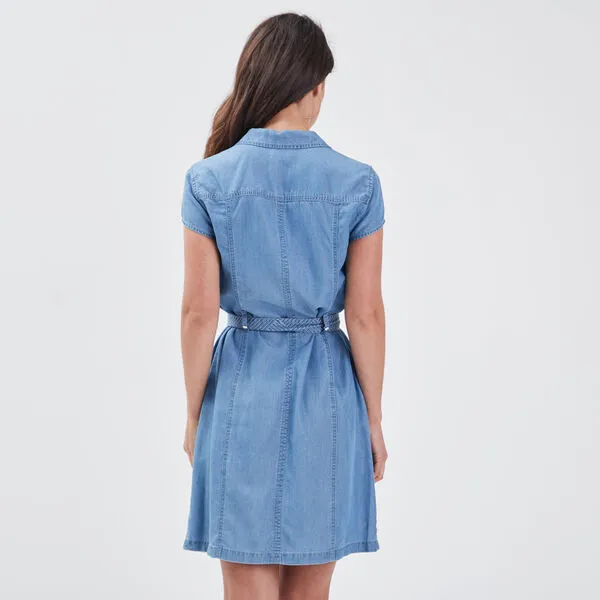Vib's Robe Droite Zippée En Jean Denim Double Stone Femme 5 Vib's Robe Droite Zippée En Jean Denim Double Stone Femme – Image 3