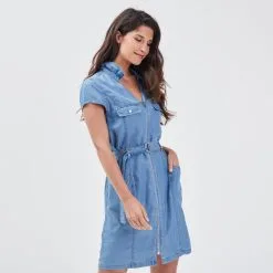 Vib's Robe Droite Zippée En Jean Denim Double Stone Femme 9 Vib's Robe Droite Zippée En Jean Denim Double Stone Femme -Robe Boutique robe droite zippee en jean denim double stone femme fp 36125183701200312