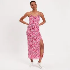 Vib's Robe évasée à Bretelles Rose Femme