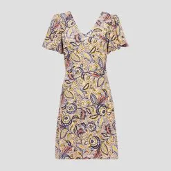 Vib's Robe évasée à Dos Ouvert Jaune Femme -Robe Boutique robe evasee a dos ouvert jaune femme fg 36125282810773747