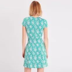 Vib's Robe évasée à Manches Courtes Bleu Pétrole Femme -Robe Boutique robe evasee a manches courtes bleu petrole femme b 36125313310395448