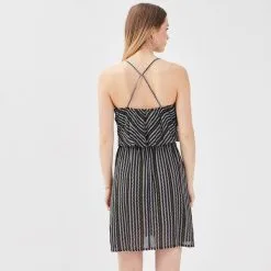 Vib's Robe évasée Avec Bretelles Noir Femme -Robe Boutique robe evasee avec bretelles noir femme b 36125343290273494