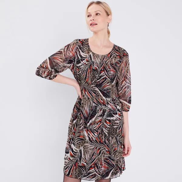 Vib's Robe évasée Avec Plis Vert Foncé Femme 3 Vib's Robe évasée Avec Plis Vert Foncé Femme