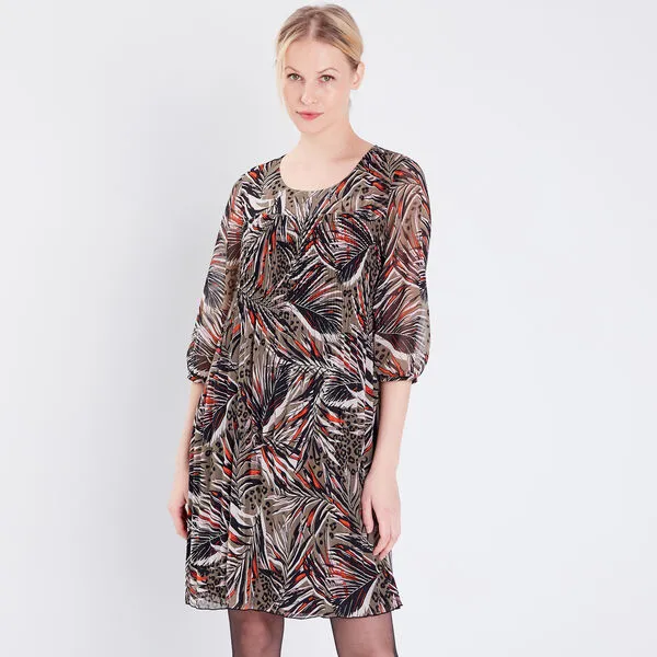 Vib's Robe évasée Avec Plis Vert Foncé Femme 4 Vib's Robe évasée Avec Plis Vert Foncé Femme – Image 2