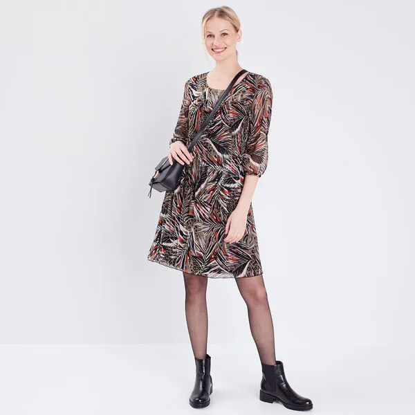 Vib's Robe évasée Avec Plis Vert Foncé Femme 8 Vib's Robe évasée Avec Plis Vert Foncé Femme – Image 6