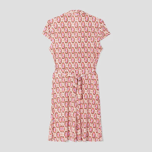 Vib's Robe évasée Bandes à Nouer Sable Femme 5 Vib's Robe évasée Bandes à Nouer Sable Femme – Image 3