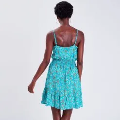 Vib's Robe évasée Bretelles Fines Vert Femme 10 Vib's Robe évasée Bretelles Fines Vert Femme -Robe Boutique robe evasee bretelles fines vert femme b 36125383290274691