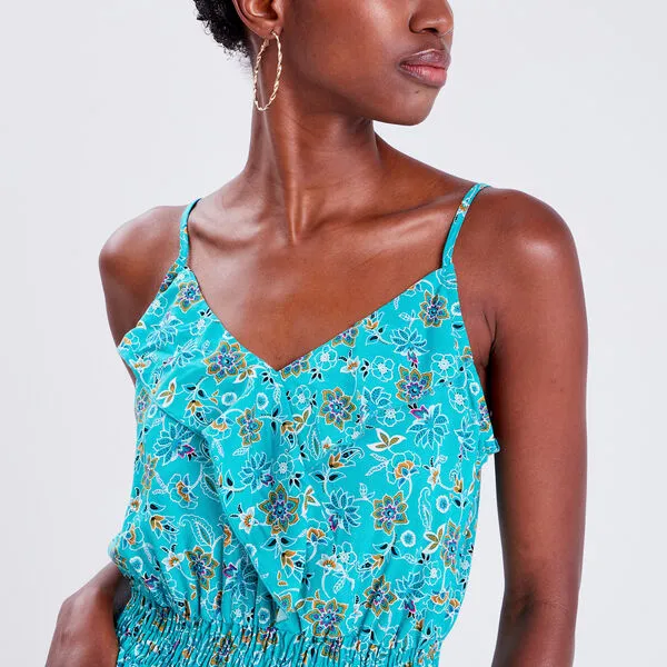 Vib's Robe évasée Bretelles Fines Vert Femme 6 Vib's Robe évasée Bretelles Fines Vert Femme – Image 4