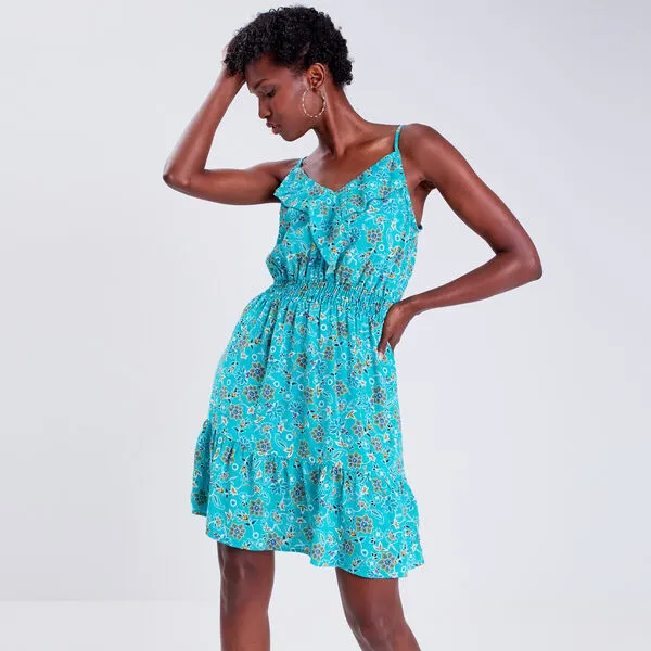 Vib's Robe évasée Bretelles Fines Vert Femme 3 Vib's Robe évasée Bretelles Fines Vert Femme