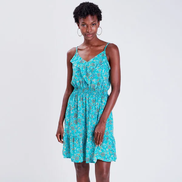 Vib's Robe évasée Bretelles Fines Vert Femme 4 Vib's Robe évasée Bretelles Fines Vert Femme – Image 2