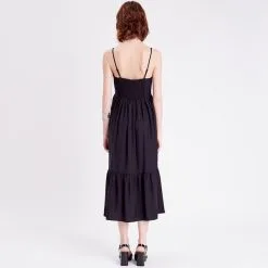 Vib's Robe évasée Bretelles Noir Femme 10 Vib's Robe évasée Bretelles Noir Femme -Robe Boutique robe evasee bretelles noir femme b 36125313290111001