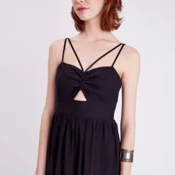 Vib's Robe évasée Bretelles Noir Femme 11 Vib's Robe évasée Bretelles Noir Femme -Robe Boutique robe evasee bretelles noir femme d1 36125313290111001