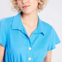 Vib's Robe évasée Ceinturée Bleu Femme -Robe Boutique robe evasee ceinturee bleu femme d1 36125313310221211