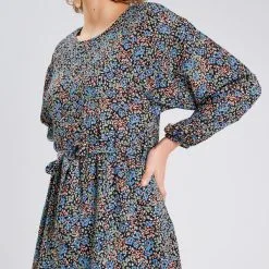 Vib's Robe évasée Ceinturée Denim Noir Femme -Robe Boutique robe evasee ceinturee denim noir femme d1 36125383330214611