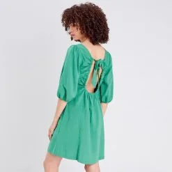 Vib's Robe évasée Dos Ouvert Vert Femme 10 Vib's Robe évasée Dos Ouvert Vert Femme -Robe Boutique robe evasee dos ouvert vert femme b 36125282810703394
