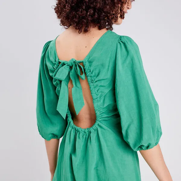 Vib's Robe évasée Dos Ouvert Vert Femme 6 Vib's Robe évasée Dos Ouvert Vert Femme – Image 4