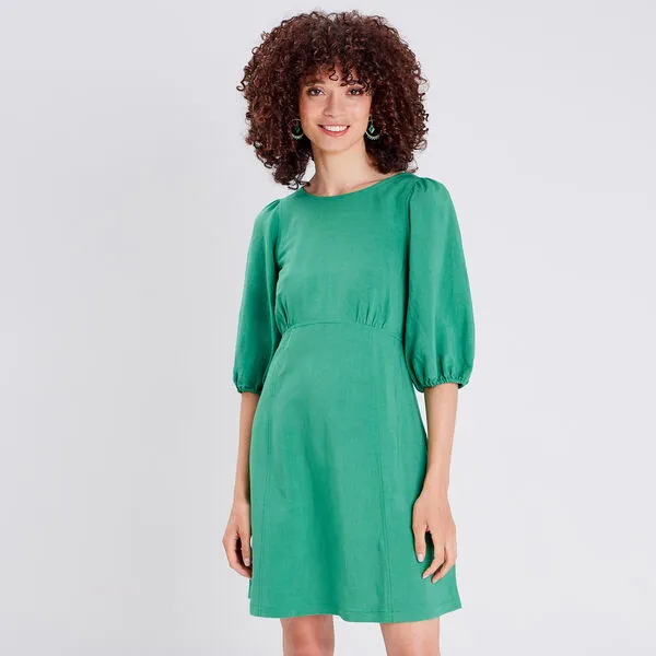 Vib's Robe évasée Dos Ouvert Vert Femme 7 Vib's Robe évasée Dos Ouvert Vert Femme – Image 5