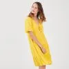 Vib's Robe évasée Fluide à Volants Jaune Femme -Robe Boutique robe evasee fluide a volants jaune femme dc 36125183701383009
