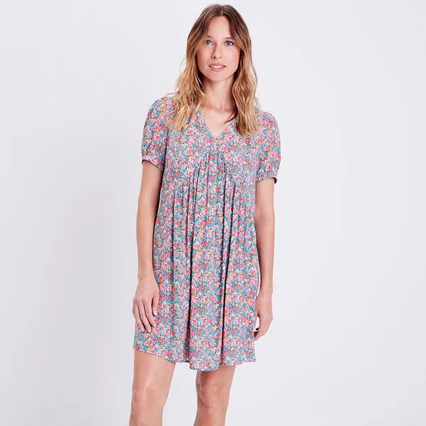 Vib's Robe évasée Fluide Bleu Turquoise Femme 4 Vib's Robe évasée Fluide Bleu Turquoise Femme – Image 2