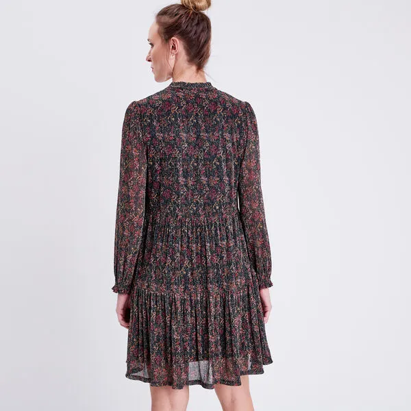 Vib's Robe évasée Fluide Col En V Marron Foncé Femme 5 Vib's Robe évasée Fluide Col En V Marron Foncé Femme – Image 3