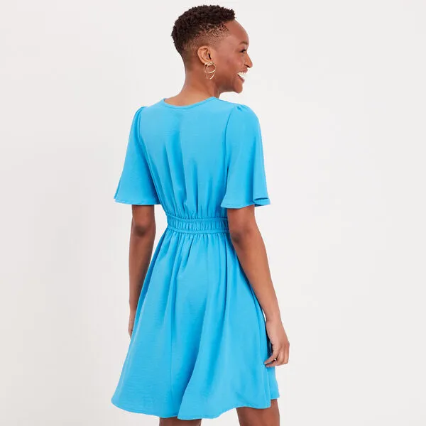 Vib's Robe évasée Fluide élastiquée Bleu Femme 5 Vib's Robe évasée Fluide élastiquée Bleu Femme – Image 3