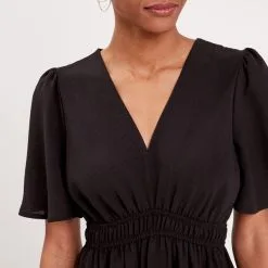 Vib's Robe évasée Fluide élastiquée Noir Femme -Robe Boutique robe evasee fluide elastiquee noir femme d1 36125313310641001